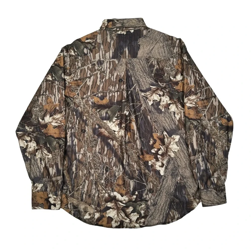 HFC 100% Polyester Camo Button Down Shirt Men's Size Medium